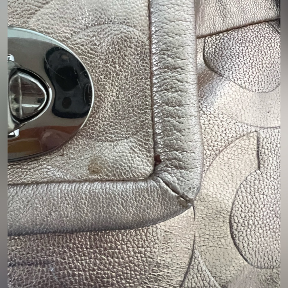 Coach Large Rose Gold Leather Satchel Bag - Picture 13 of 13
